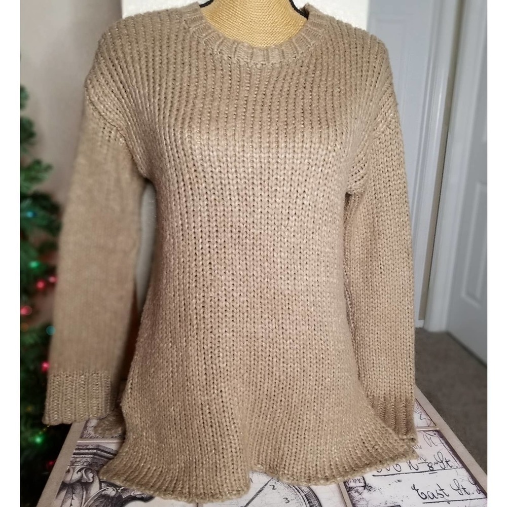 Forever 21 Tan Crew Neck Sweater